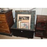 A Victorian painted pine blanket box