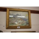 Continental school, gilt framed watercolour study