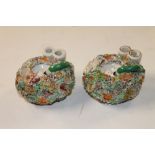 Two Victorian Staffordshire pen holder nests with