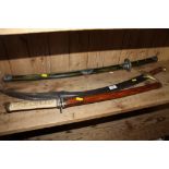 Two Japanese style swords; and an Eastern style sw