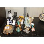 A collection of various animal ornaments