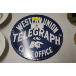 A modern small enamel Western Union Telegraph and