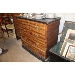 An Edwardian painted satinwood chest fitted two sh