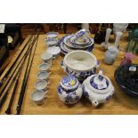 A quantity of various blue and white china