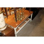 A Laura Ashley part painted pine two tier coffee t