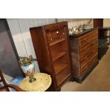 A 1930's oak and glazed display cabinet