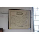 A framed map of Suffolk