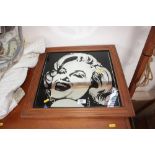 A pine framed Marilyn Monroe mirror