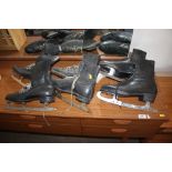 Three pairs of ice skates