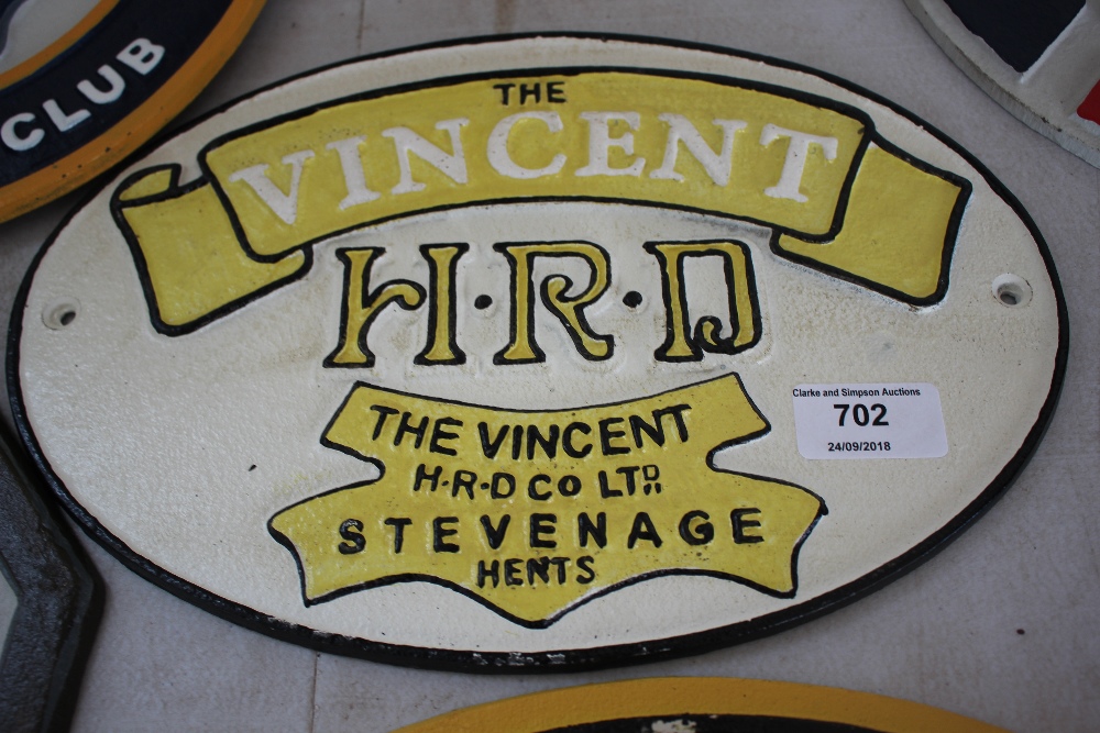 A reproduction Vincent Motorcycles sign (100)