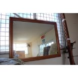 A pine framed oblong wall mirror