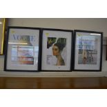 Three framed Vogue pictures