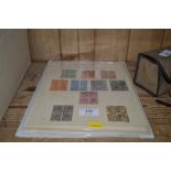 Four pages of British stamps, mainly in blocks of