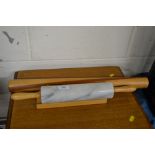 A marble rolling pin in stand, and a hard wood rol