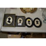 Four various framed silhouettes