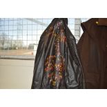 A gents leather jacket with painted decoration