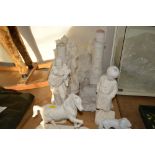 A quantity of plaster figures etc