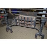 A cast iron fire grate