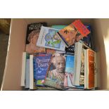 A box of various books