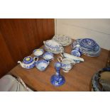 A quantity of various blue and white china