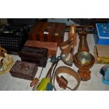 A 19th Century rosewood and inlaid box together wi