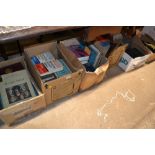 Five boxes of books