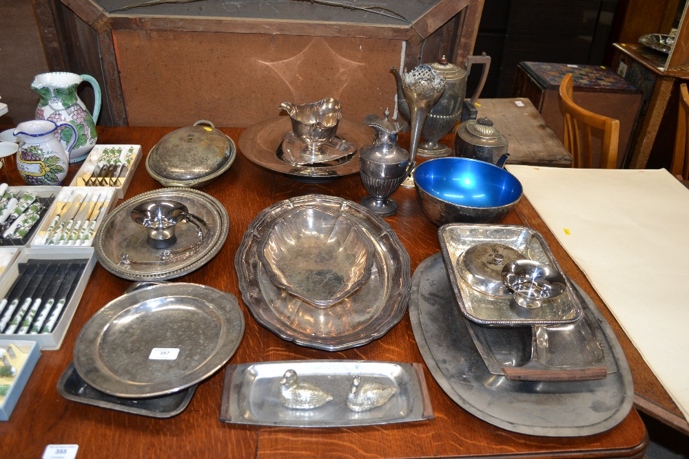A quantity of silver plated ware to include trays,
