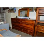 A mahogany multi drawer chest together with a matc