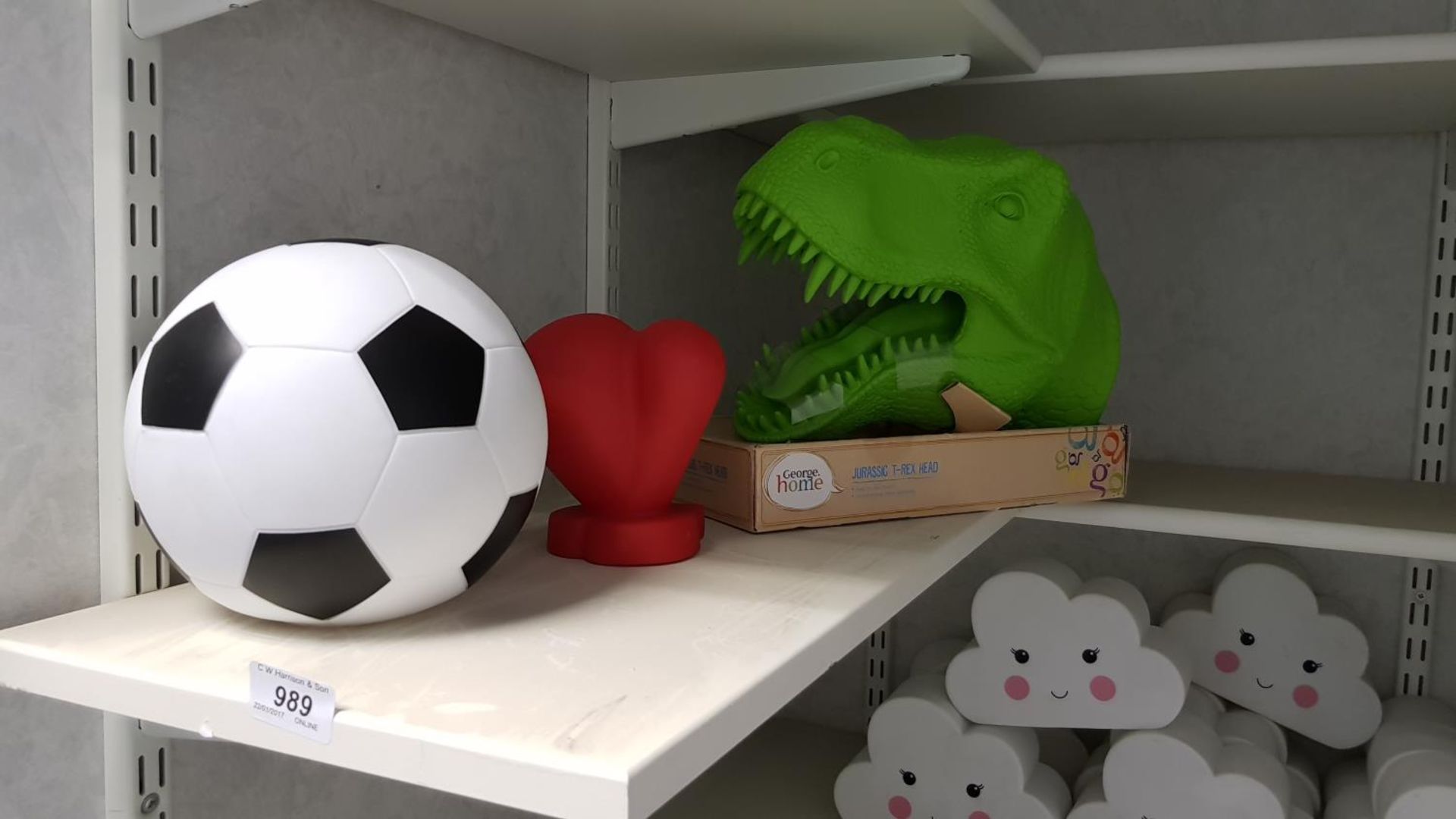 Football & Heart Nightlight & Dinosaur head (as seen)