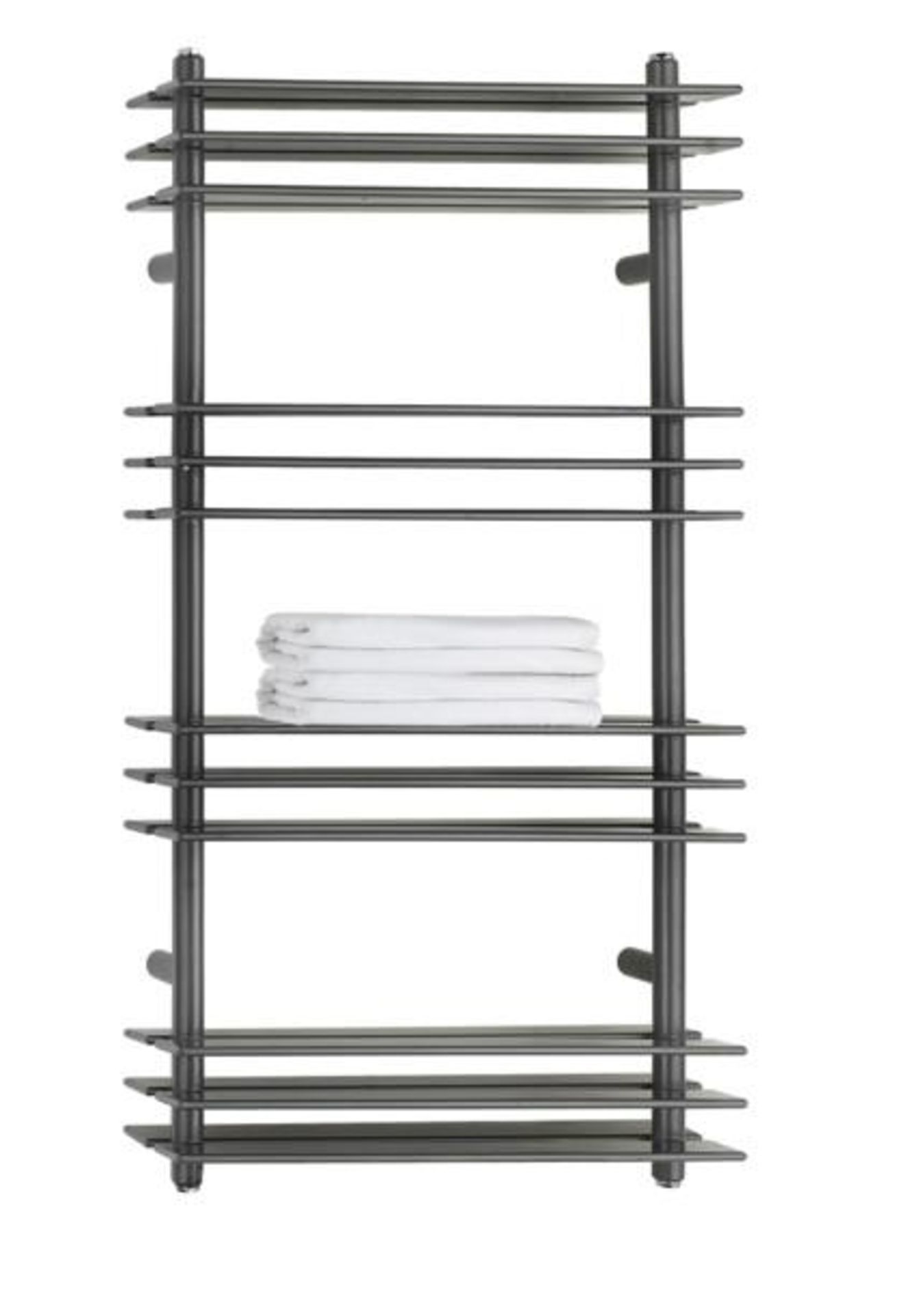 1100x600 Stackable platform towel radiator with fixings – grey - Image 2 of 2