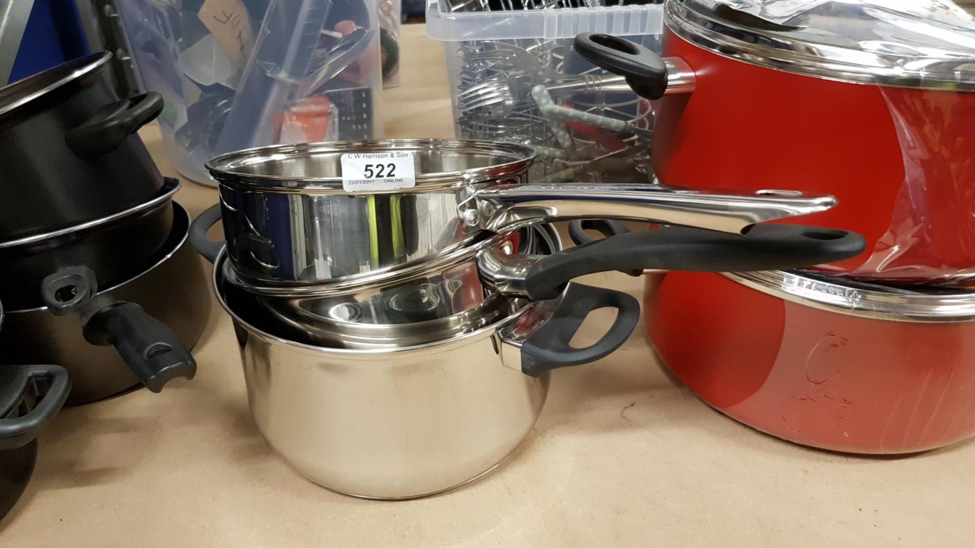 (3x) stainless steel pans