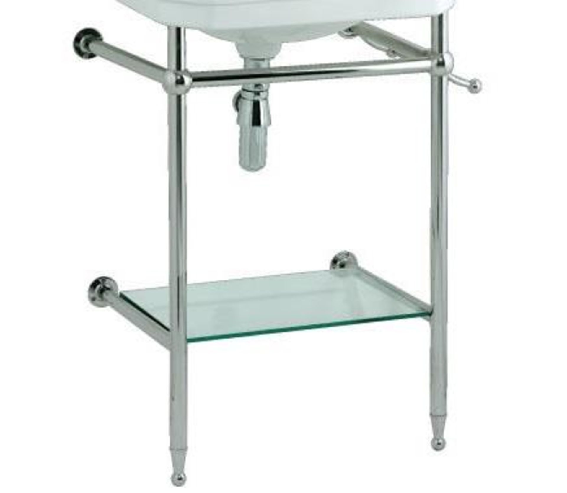 560/575 traditional basin stand with glass shelf – chrome - Image 2 of 2