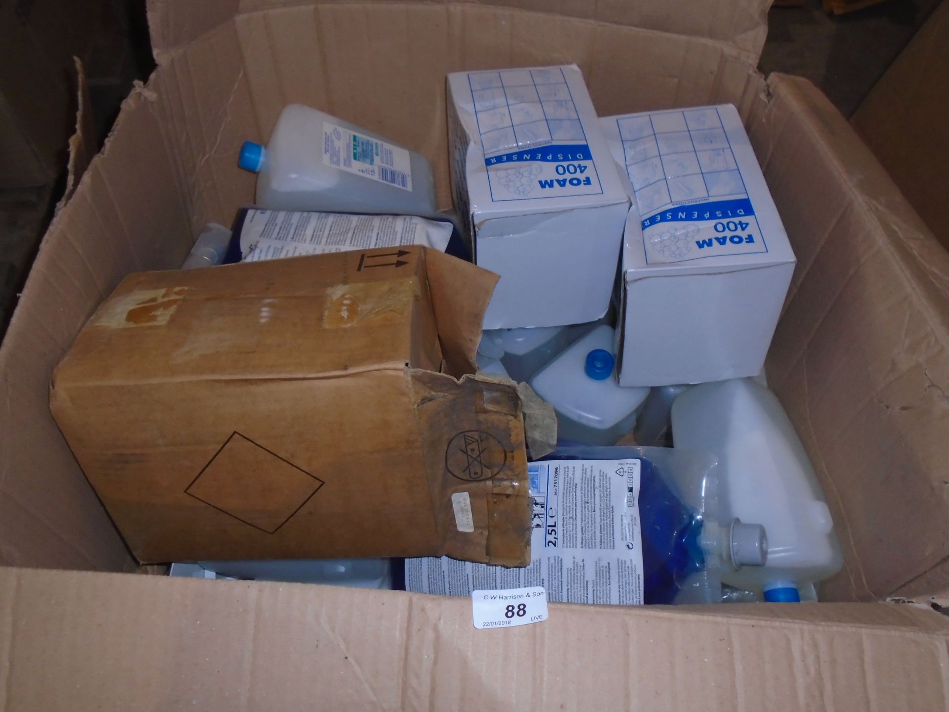 Contents to box - soap dispensers,