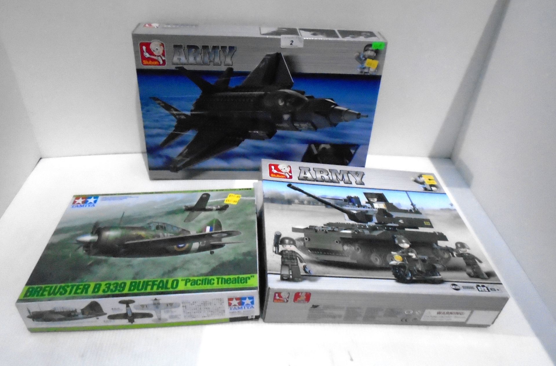 3 x items - Sluban Army B0510 F35 fighter jet building block set,