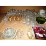 A large quantity of glassware