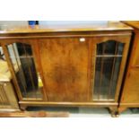 A figured walnut display cabinet 120cm