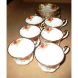 18 x piece Royal Albert "Old Country Rose" patterned tea service