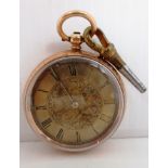 A 14ct gold cased pocket watch Further Information White metal cover on movement.