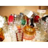 A large quantity of assorted glassware - decorative glass, cut glass, decanters,