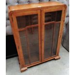 A walnut display cabinet 85cm