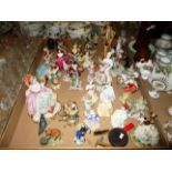 A large quantity of continental figures, Coalport figures, Royal Doulton figure etc.