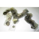 Contents to small box - a good lot of world coins in sleeves, 19th-20th century,