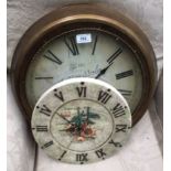 2 x reproduction circular wall clocks