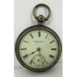 A silver cased pocket watch by Fattorini & Sons,