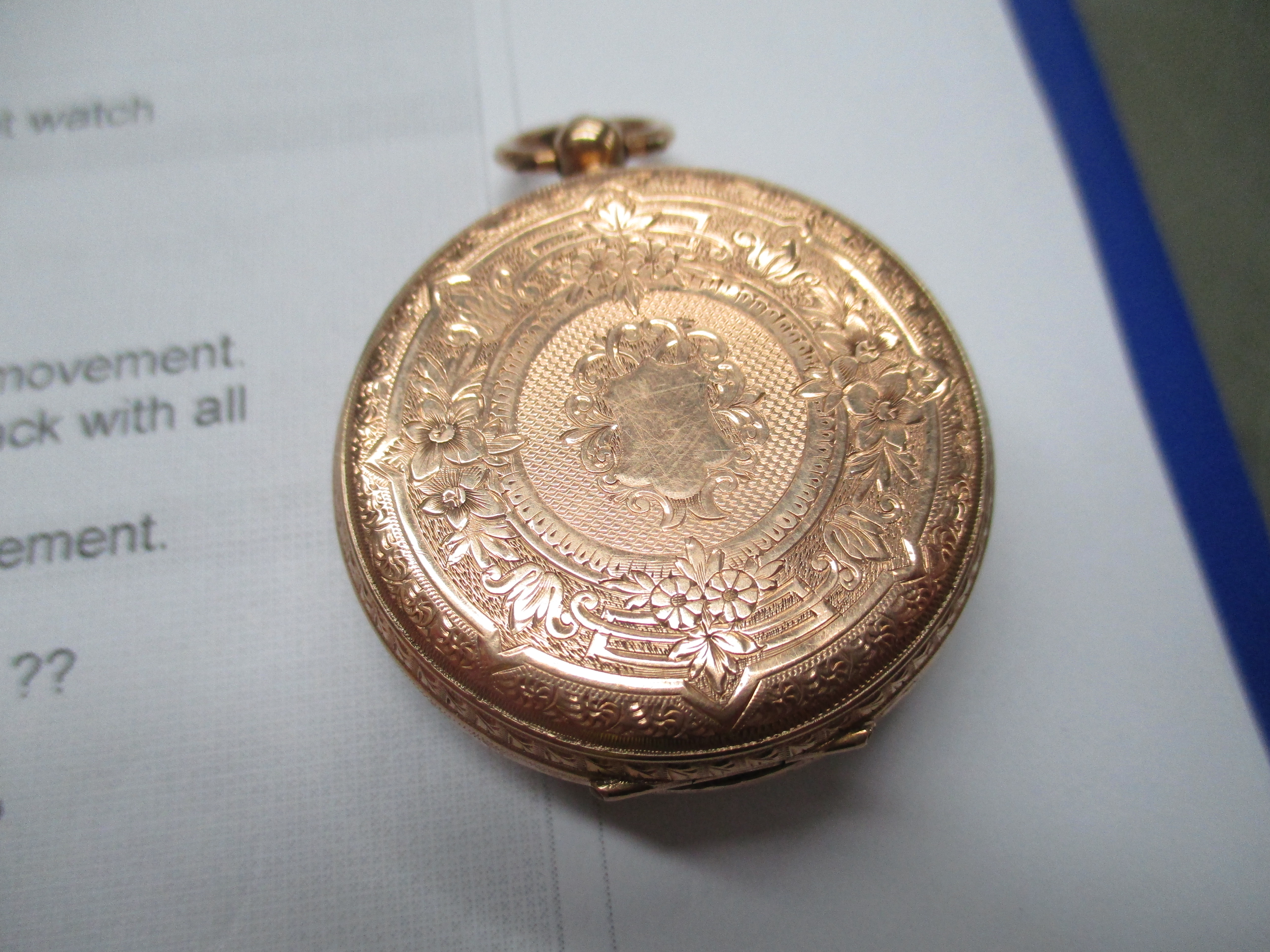A 14ct gold cased pocket watch Further Information White metal cover on movement. - Image 7 of 7