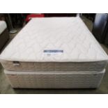 A Silent Night 4'6" double bed with 2 under drawers with Miracoil double mattress