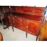 A mahogany 2 door 3 drawer sideboard with back 175cm