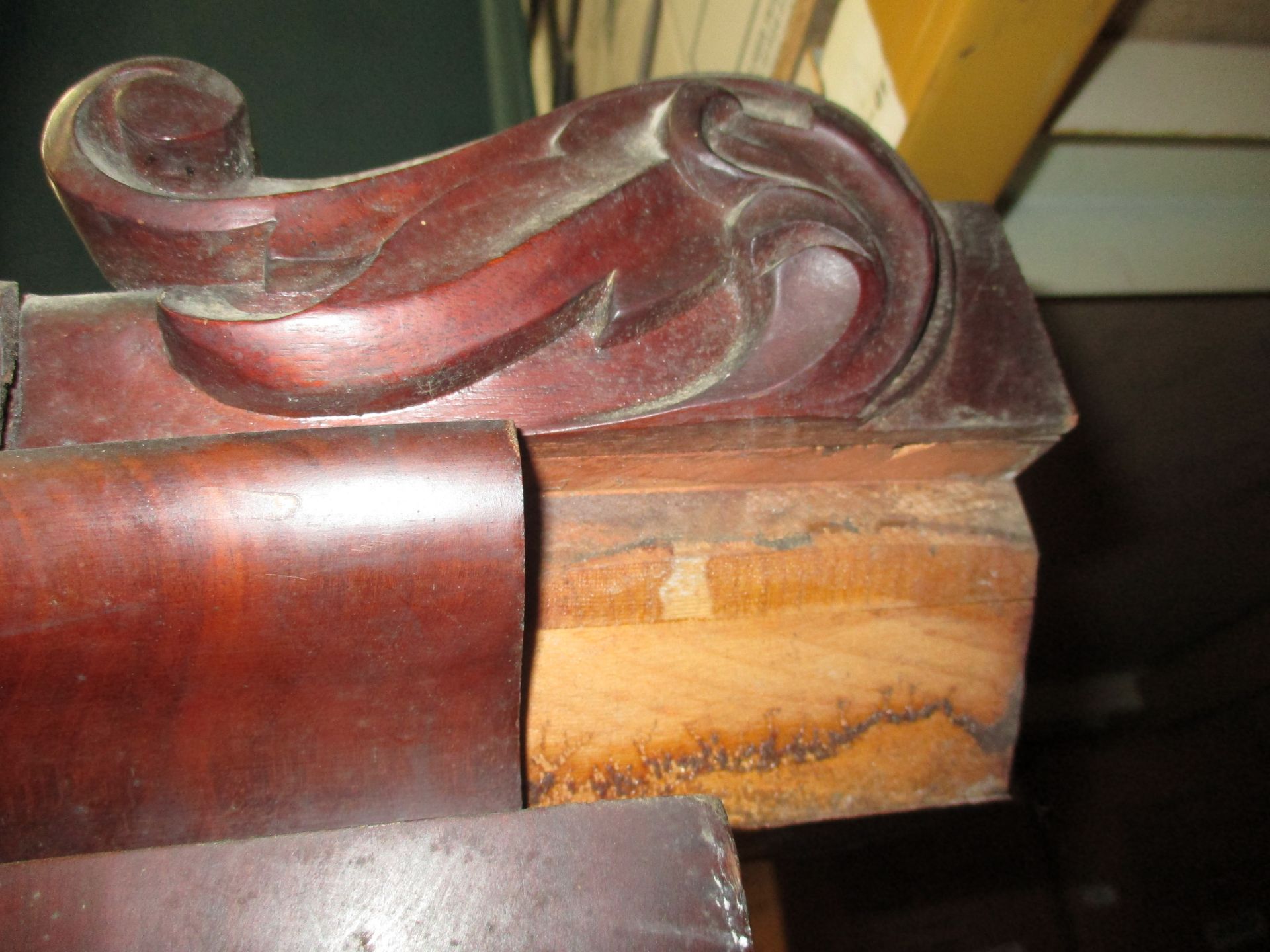 An unusual pair of Victorian curved mahogany corner wardrobes with damages each approx 80cm x 214cm - Image 17 of 25