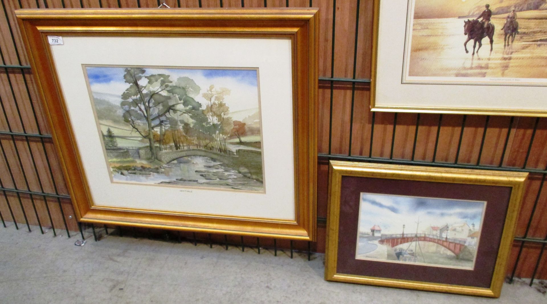 Derek Kay a framed watercolour 'Dentdale' 33 x 43cm and another Harbour scene 19 x 29cm - both