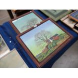 Two framed prints 'Winter Trees'